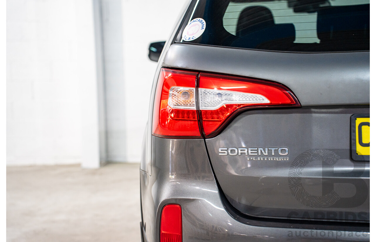 5/2015 Kia Sorento Platinum (4x4) XM MY15 4d Wagon Platinum Graphite Metallic Turbo Diesel 2.2L - 7 Seater
