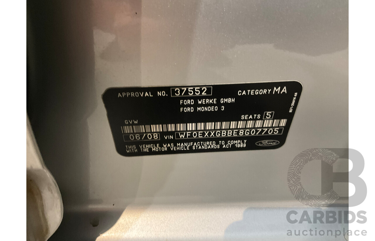 6/2008 Ford Mondeo Zetec MA 4d Sedan Silver 2.3L