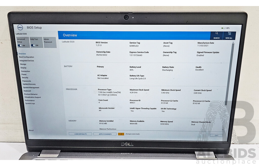 Dell Latitude 5320 11th Gen Intel Core I5 (1135G7) 2.40GHz-4.20GHz 4-Core CPU 13.3-Inch FHD Laptop