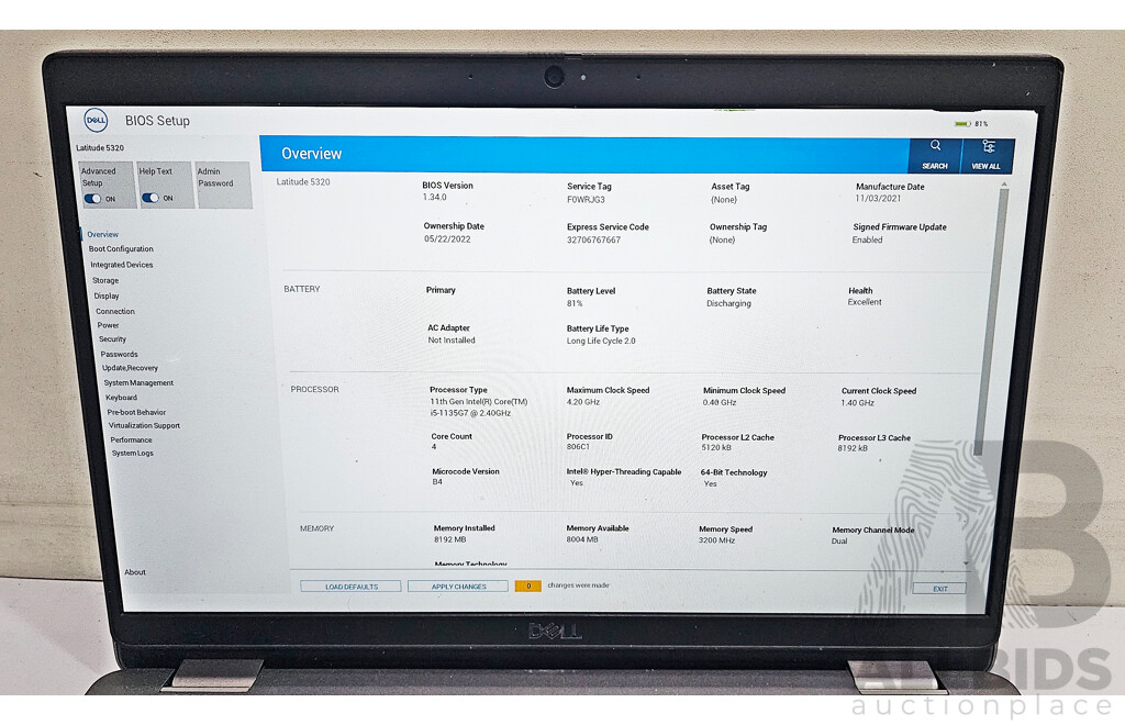 Dell Latitude 5320 11th Gen Intel Core I5 (1135G7) 2.40GHz-4.20GHz 4-Core CPU 13.3-Inch FHD Laptop