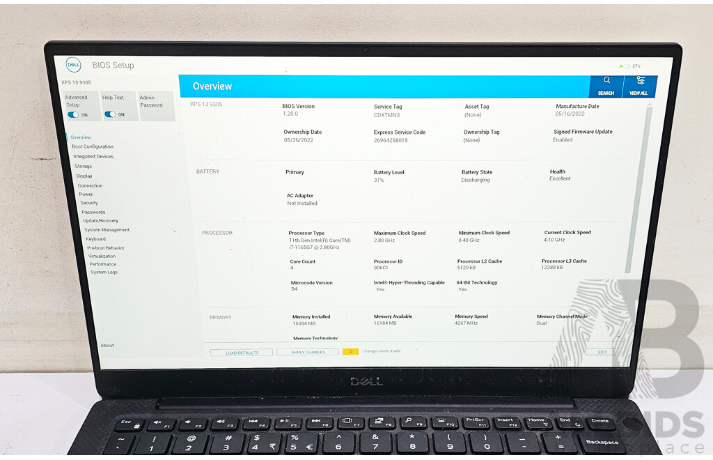 Dell  XPS 9305 Intel Core I7 (1165G7) 2.80GHz-4.70GHz 4-Core CPU 13-Inch Laptop