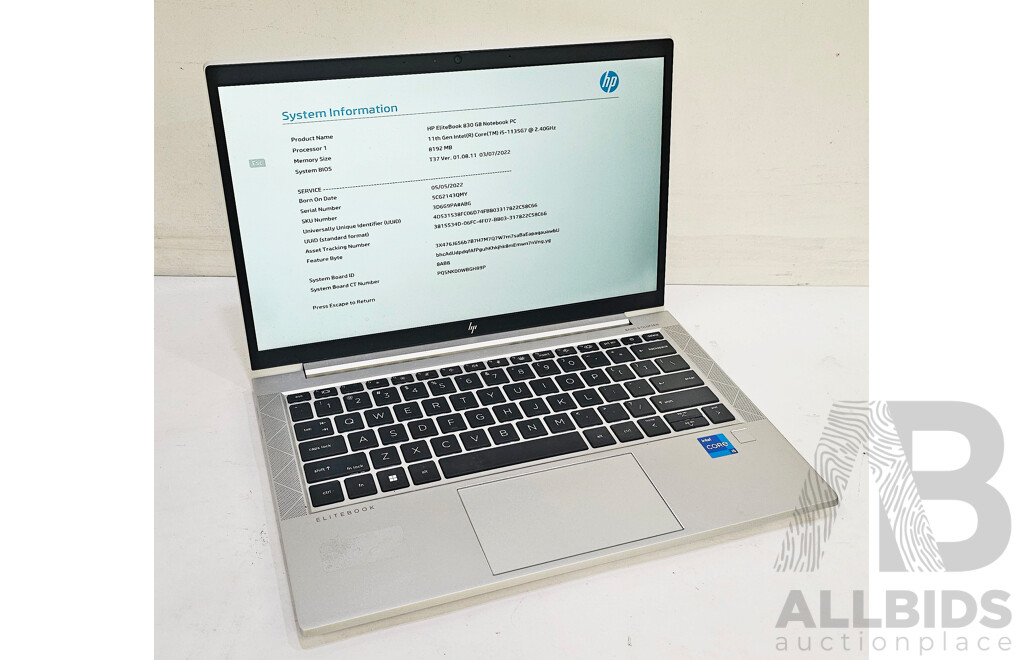 HP EliteBook 830 G8 11th Gen Intel Core I5 (1135G7) 2.4GHz-4.20GHz 4-Core CPU 13.3-Inch Laptop