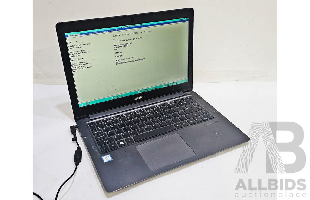 Acer TravelMate (X349-G2-M) Intel Core I7 (7500U) 2.70GHz-3.50GHz 2-Core CPU 14-Inch Laptop