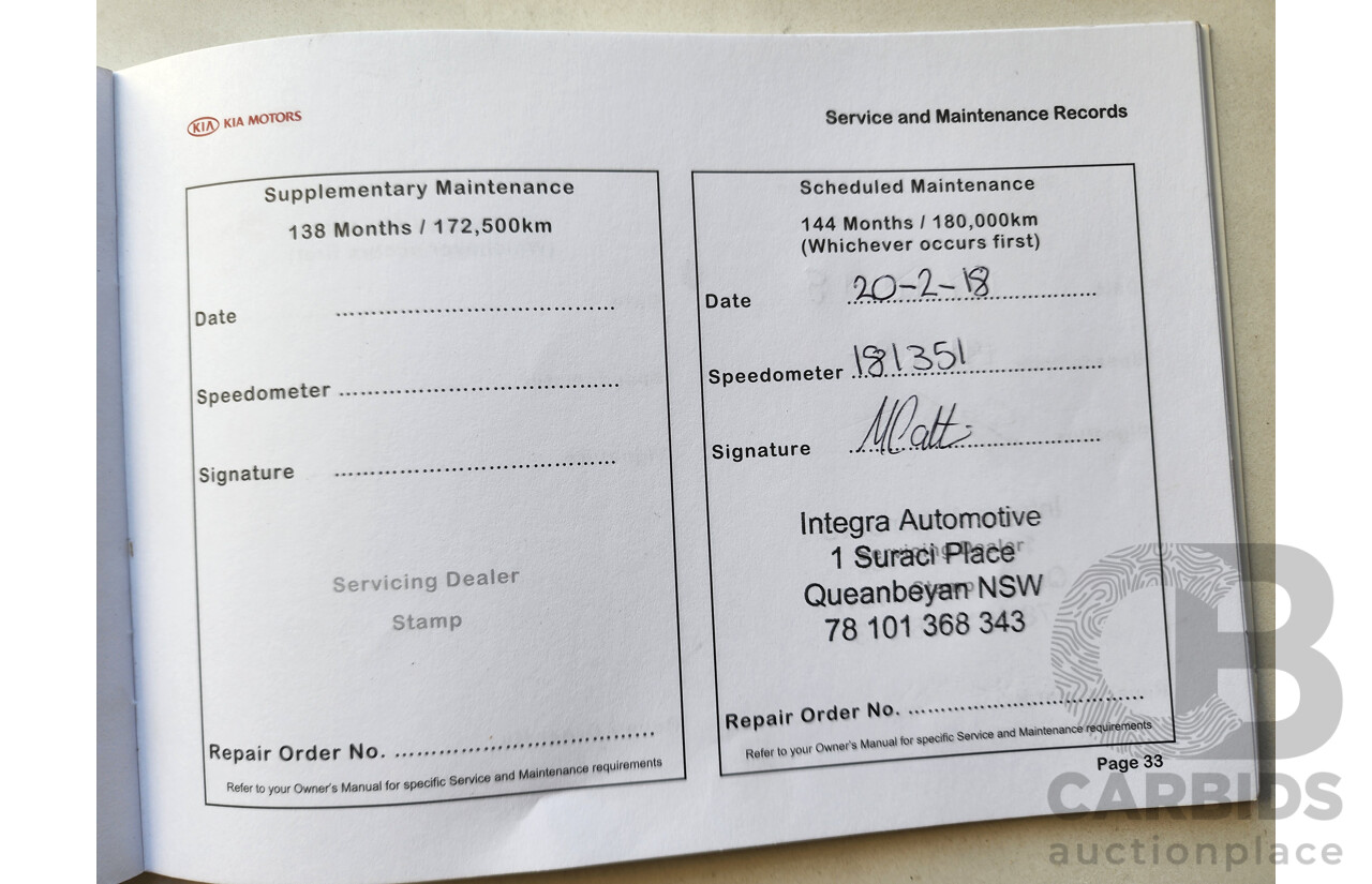 4/2010 Kia Sorento Platinum (4x4) XM 4d Wagon Black 2.2L