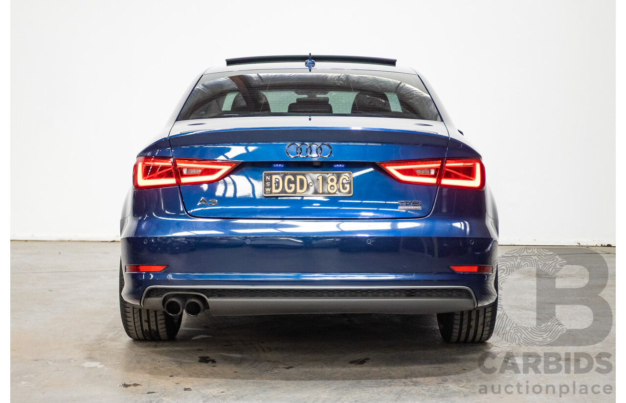 03/2016 Audi A3 1.8 TFSI Ambition Quattro (AWD) 8V MY16 4D Sedan Scuba Blue Metallic Turbo 1.8L