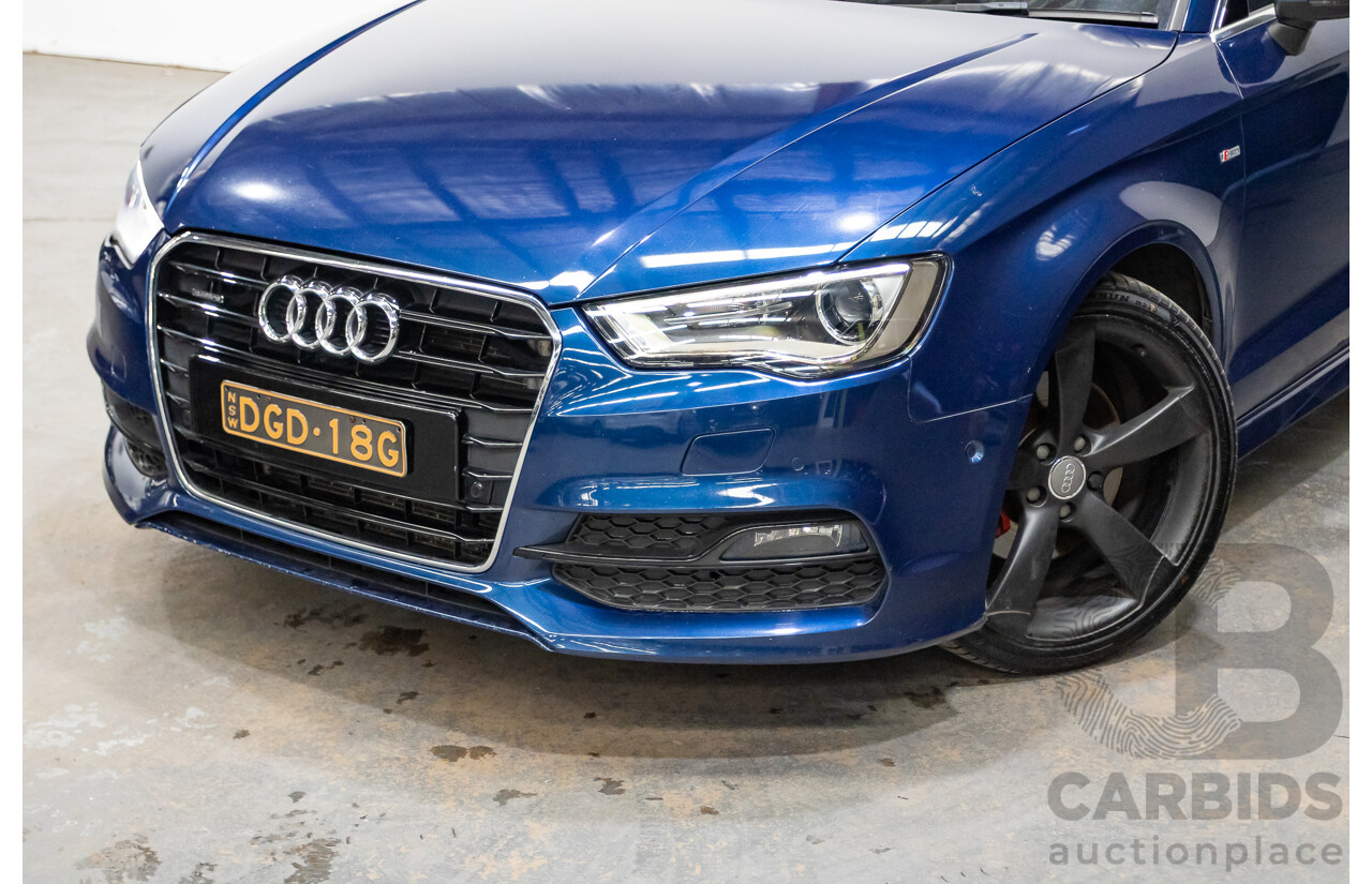 03/2016 Audi A3 1.8 TFSI Ambition Quattro (AWD) 8V MY16 4D Sedan Scuba Blue Metallic Turbo 1.8L