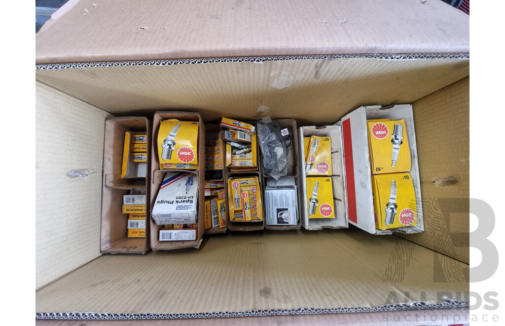 Assorted Job Lot - Miscellaneous Box of Spark Plugs ETC