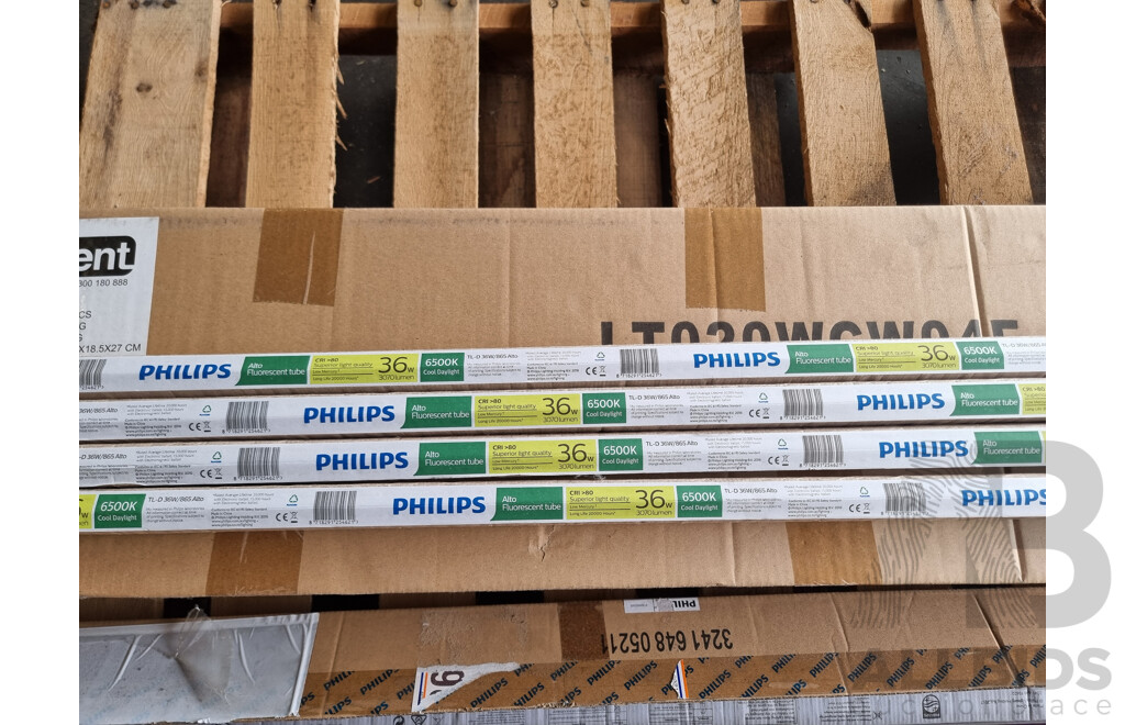 Pallet Containing Quantity of Fluorescent Globes