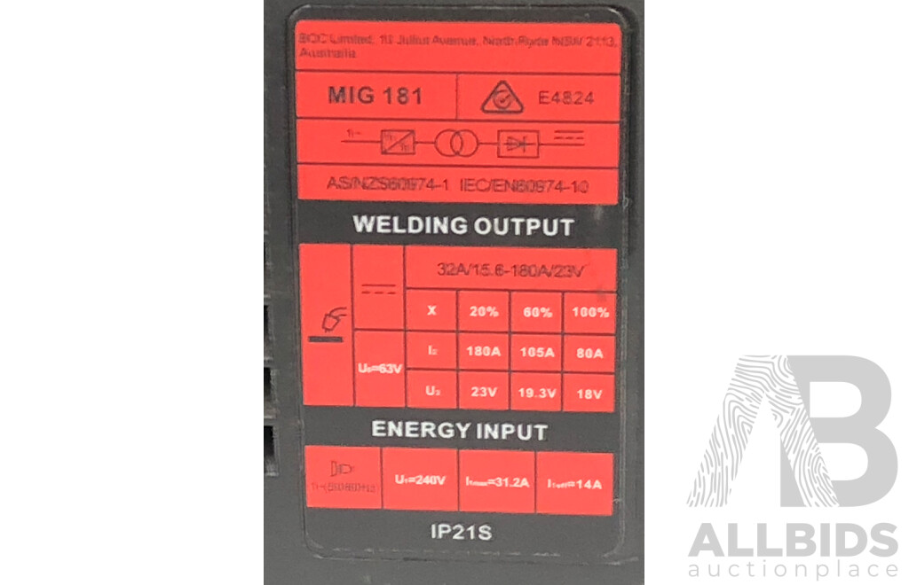 BOC Smootharc 181 MIG Welder