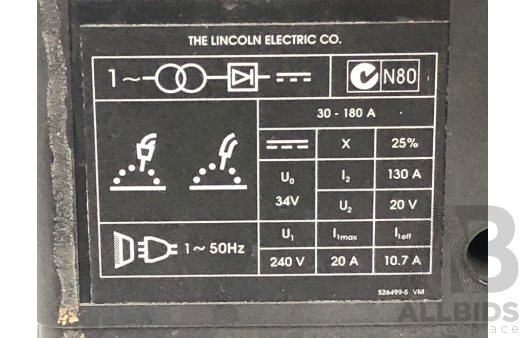 Lincoln Electric Power Mig 180c Mig Welder