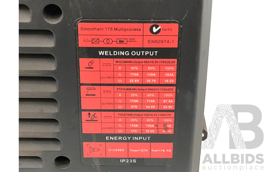BOC Smootharc 175 Multiprocess  Inverter MIG/MMA/TIG Welder