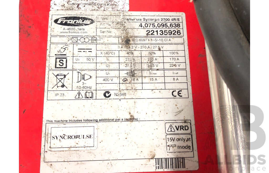 Fronius A-4600 TransPuls Synergic 2700 4R/E WELS MIG/MAG Welding Machine
