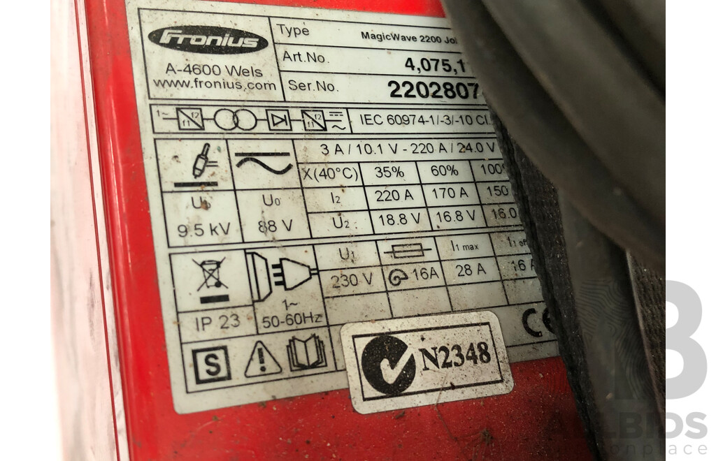 Fronius MagicWave 2200 TIG Welding Machine
