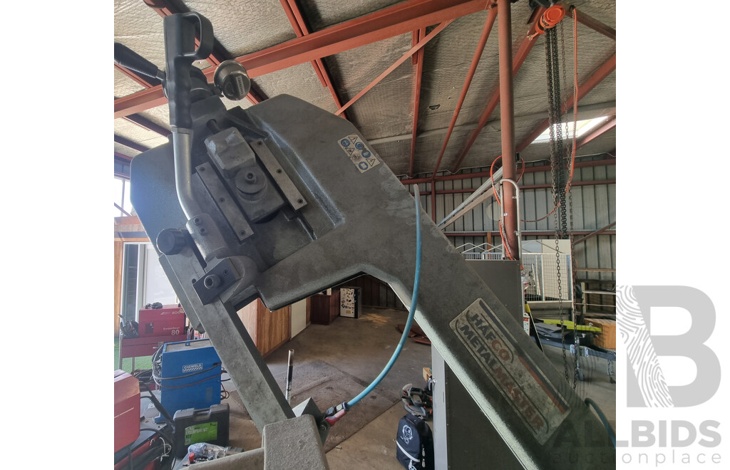 2012, Hafco Metal Master Swivel Head Dual Mitre Metal Cutting Band Saw