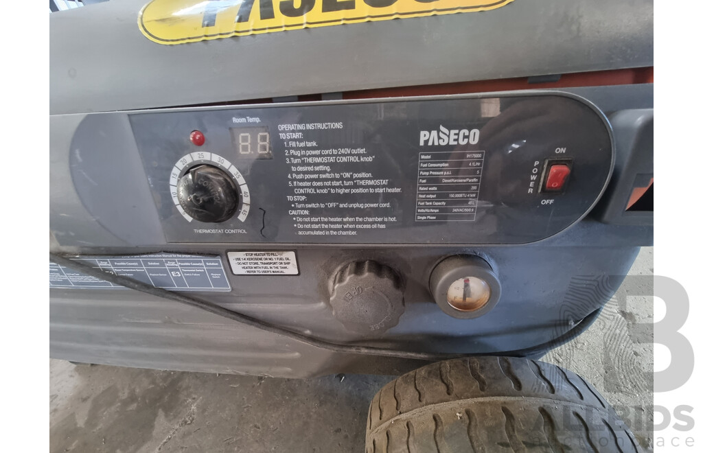 03/2019, Paseco IH175000 41kW Portable Industrial Forced Air Heater