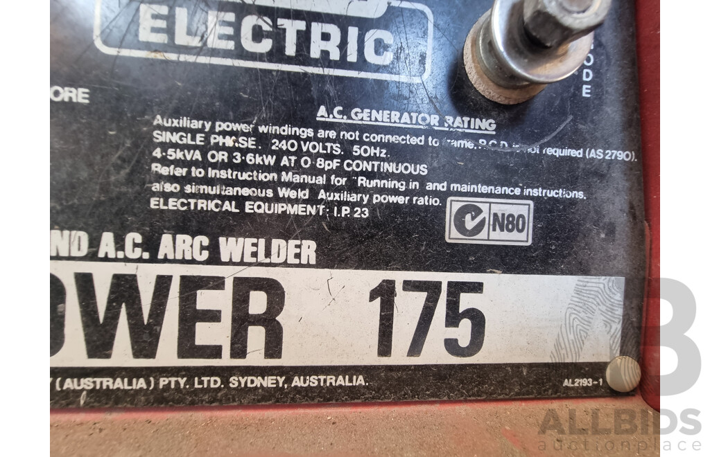 Lincoln Welder/Electric Petrol Powered Briggs & Stratton Generator Combo - WeldanPower 175