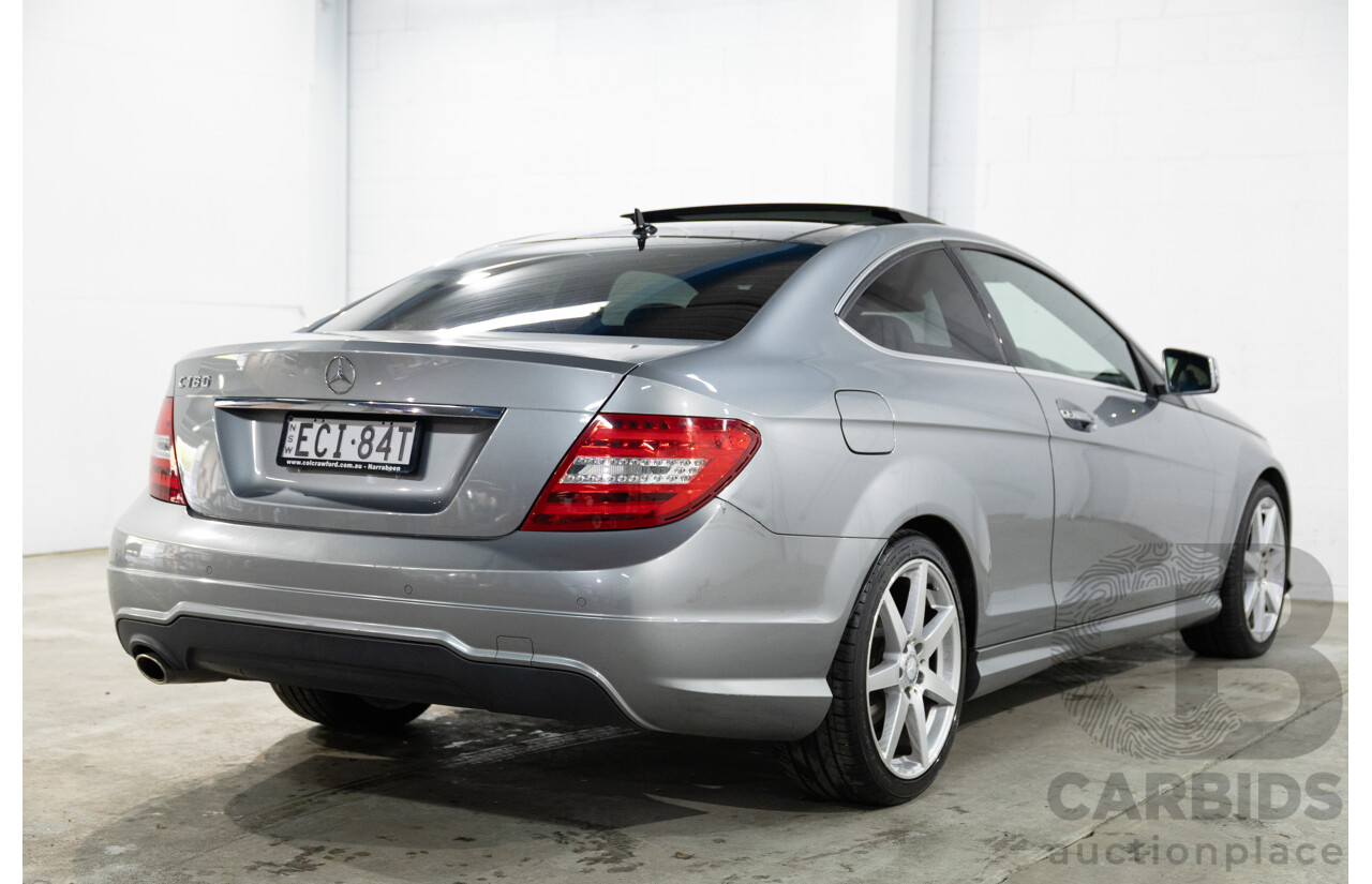 7/2015 Mercedes-Benz C180 W204 MY14 2d Coupe Palladium Silver Metallic Turbo 1.6L