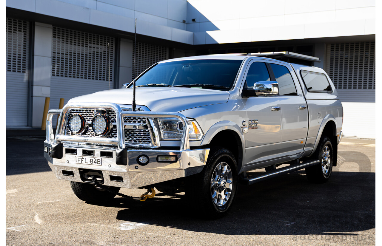 11/2017 ASV (Dodge) Ram 2500 Laramie D1 LWB (4x4) 4d Crew Cab Utility Bright Silver Metallic Turbo Diesel Cummins 6.7L