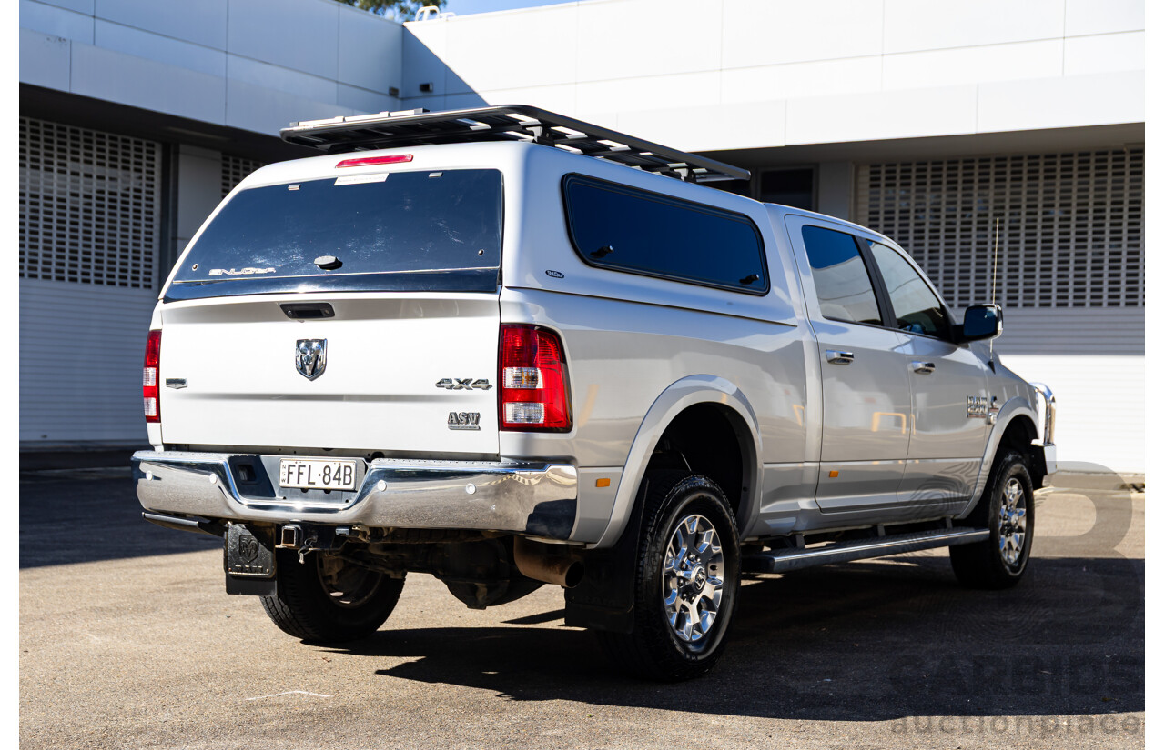 11/2017 ASV (Dodge) Ram 2500 Laramie D1 LWB (4x4) 4d Crew Cab Utility Bright Silver Metallic Turbo Diesel Cummins 6.7L