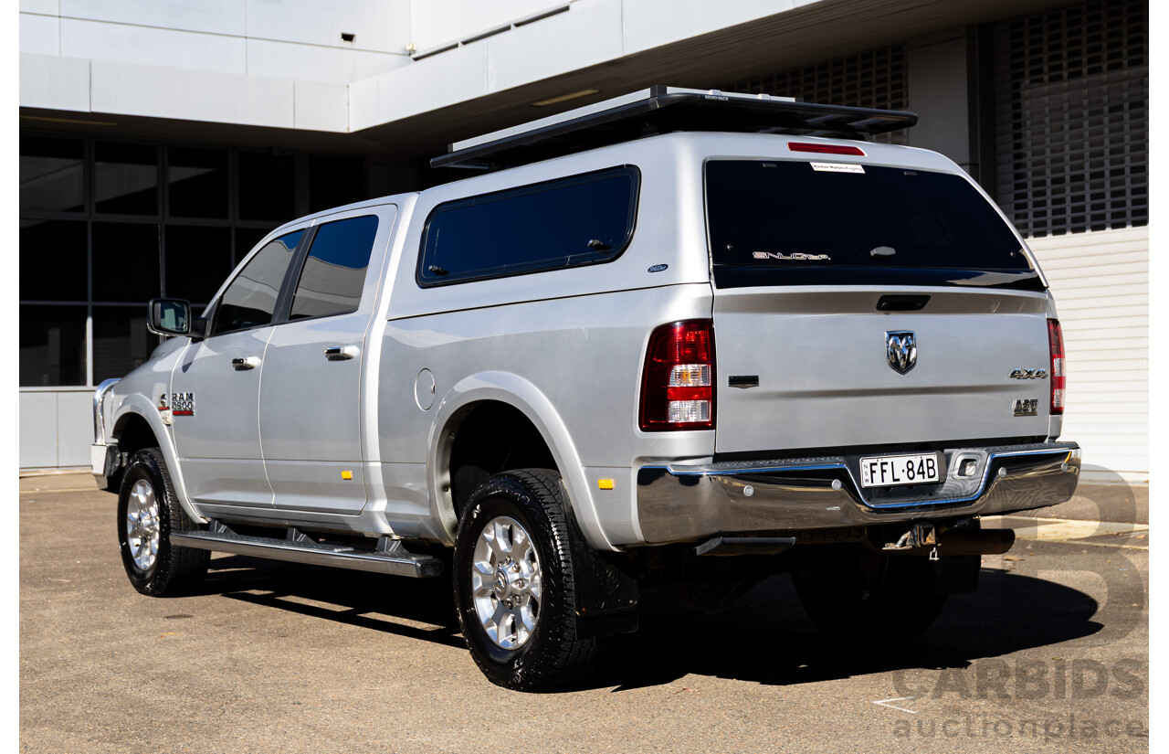 11/2017 ASV (Dodge) Ram 2500 Laramie D1 LWB (4x4) 4d Crew Cab Utility Bright Silver Metallic Turbo Diesel Cummins 6.7L