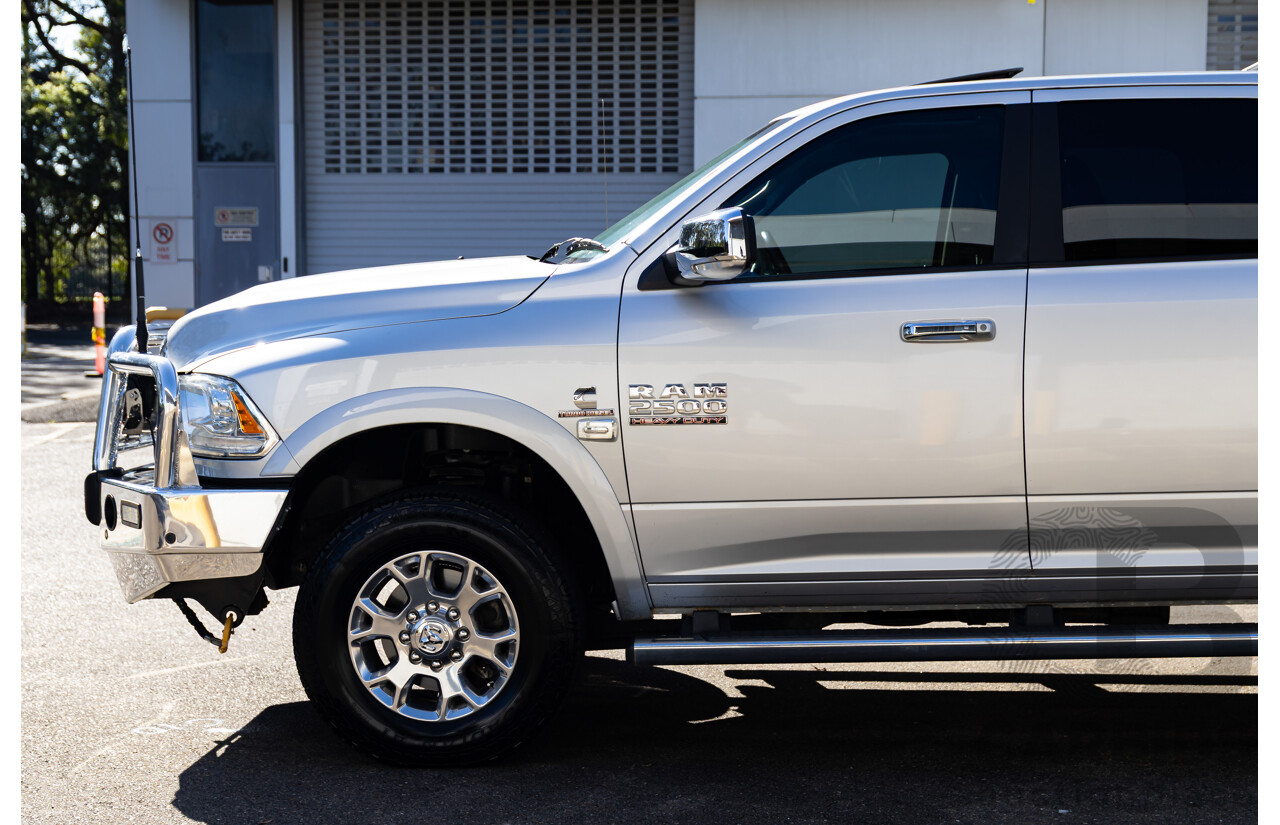 11/2017 ASV (Dodge) Ram 2500 Laramie D1 LWB (4x4) 4d Crew Cab Utility Bright Silver Metallic Turbo Diesel Cummins 6.7L