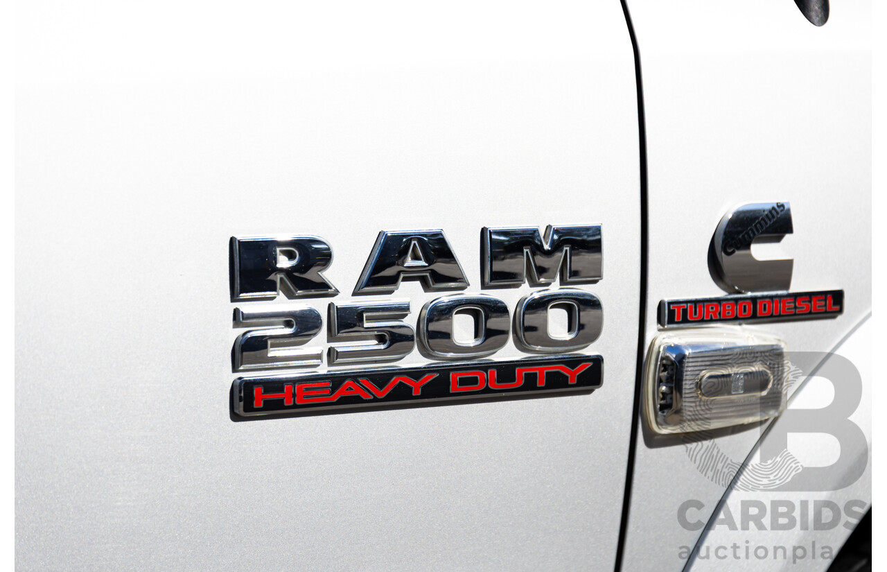 11/2017 ASV (Dodge) Ram 2500 Laramie D1 LWB (4x4) 4d Crew Cab Utility Bright Silver Metallic Turbo Diesel Cummins 6.7L