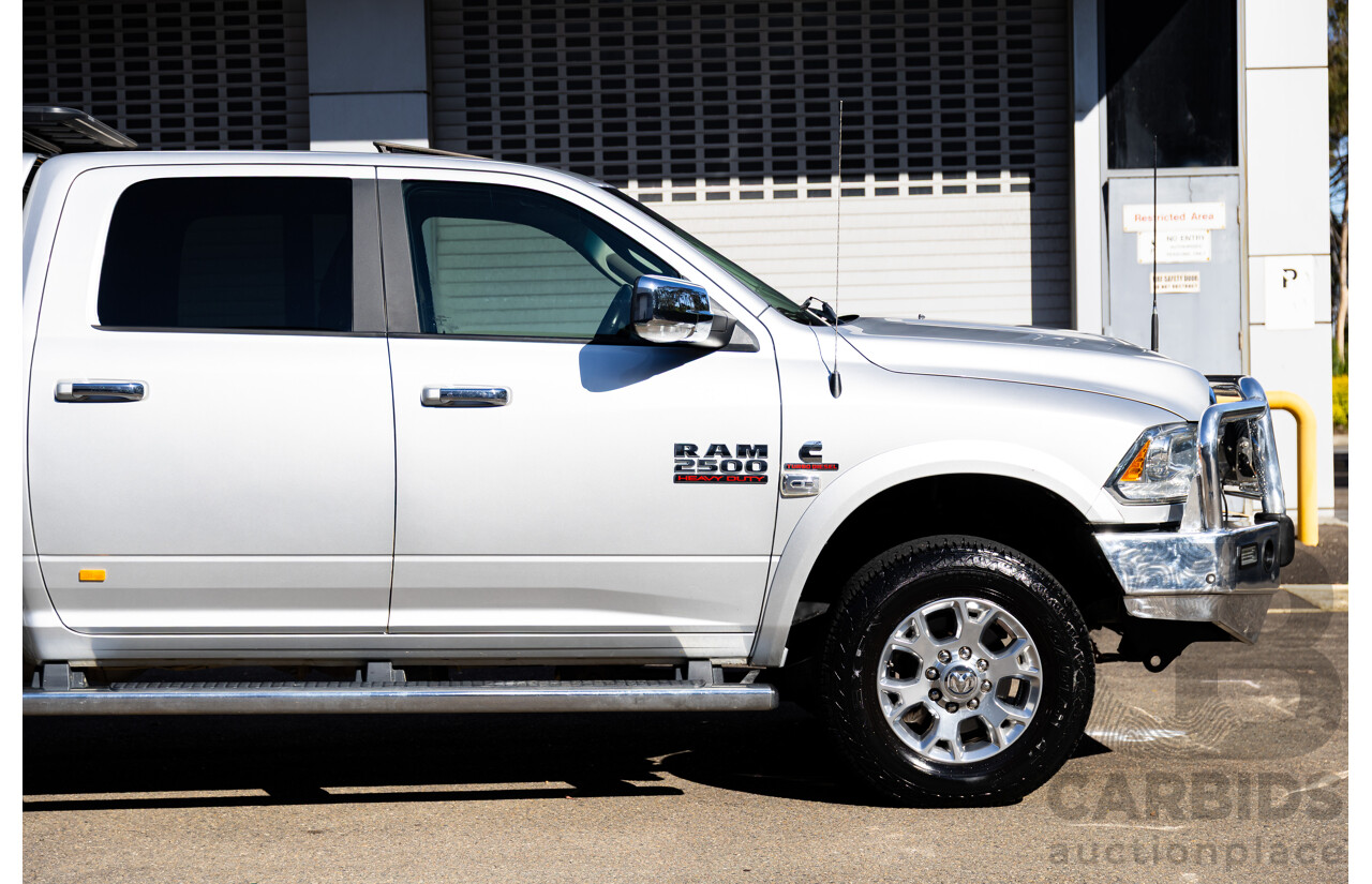 11/2017 ASV (Dodge) Ram 2500 Laramie D1 LWB (4x4) 4d Crew Cab Utility Bright Silver Metallic Turbo Diesel Cummins 6.7L