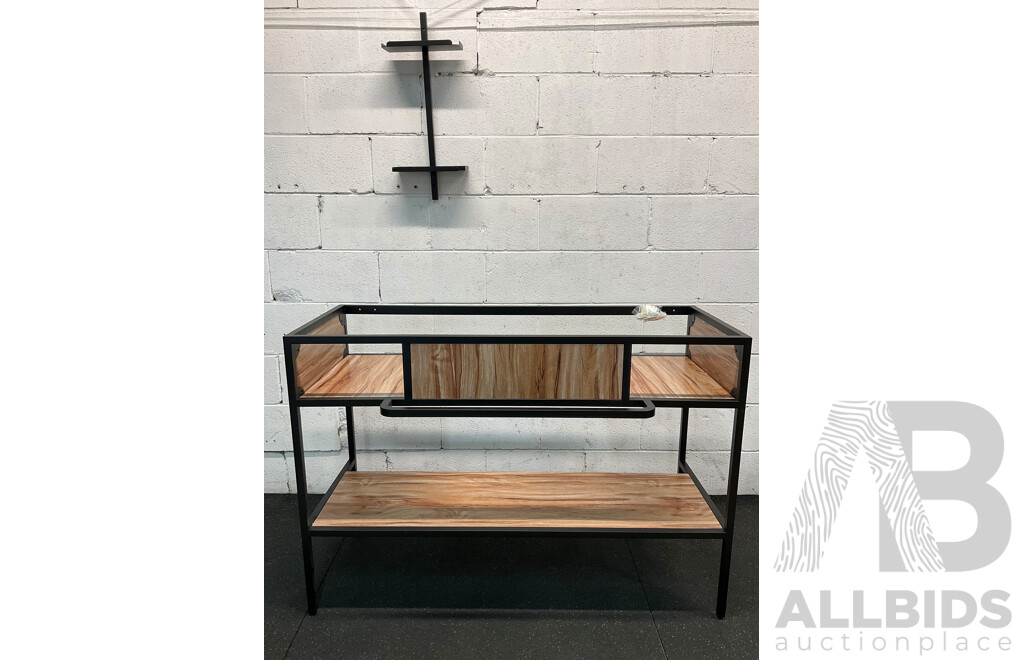 Bathroom Vanity Cabinet Stand with Shelf and Wall Shelf