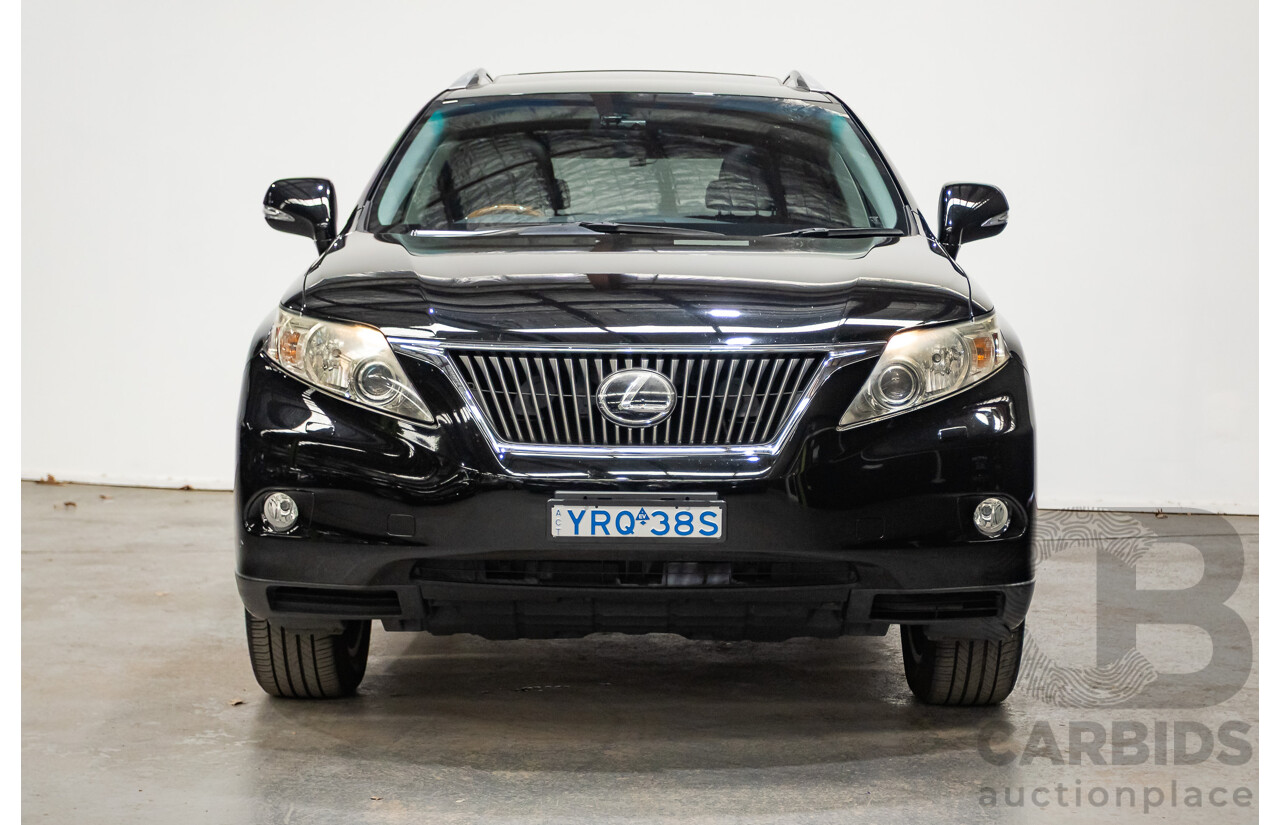 08/2010 Lexus RX350 Sports (AWD) GGL15R 4D Wagon Obsidian Black 3.5L