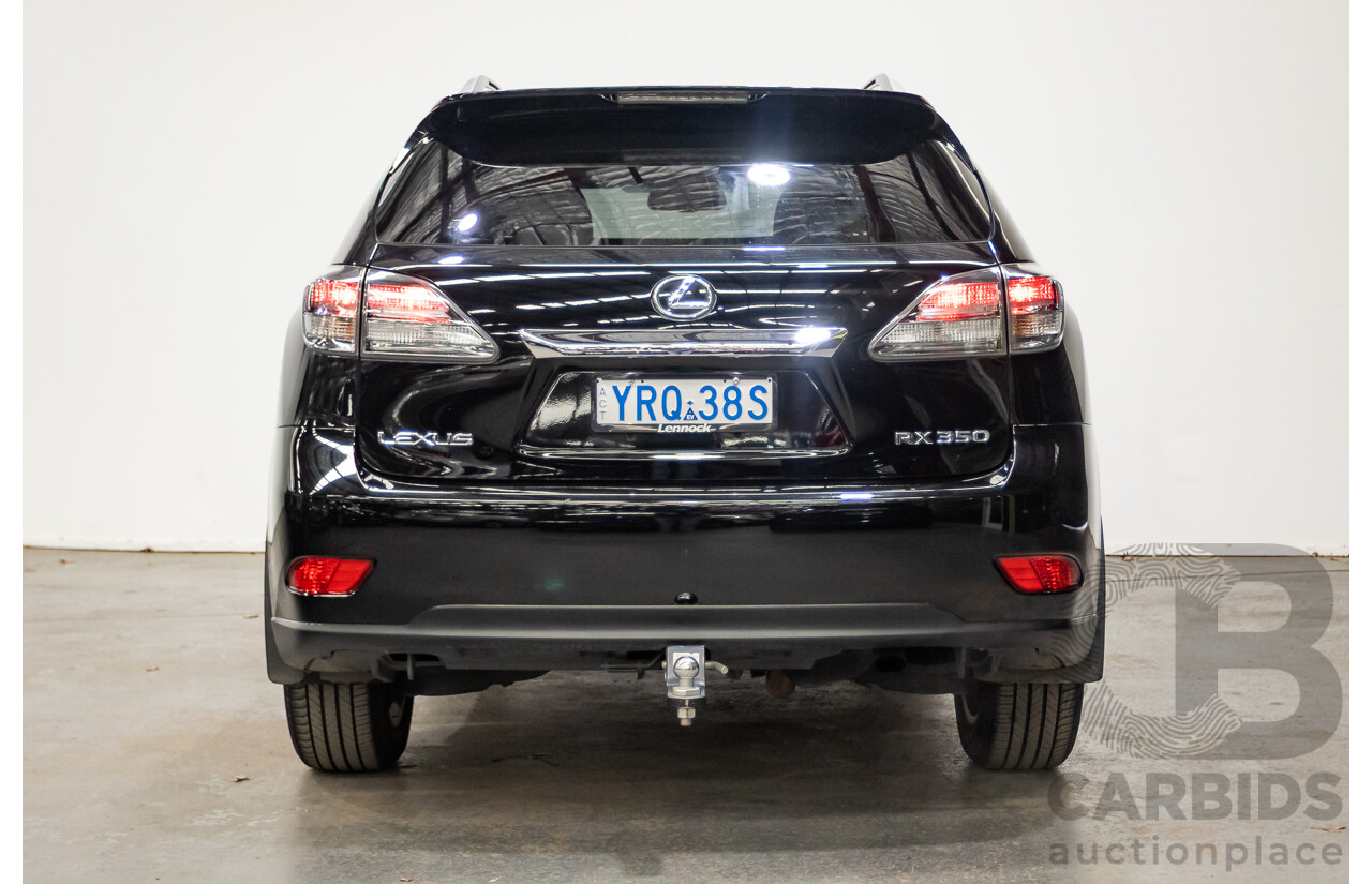 08/2010 Lexus RX350 Sports (AWD) GGL15R 4D Wagon Obsidian Black 3.5L