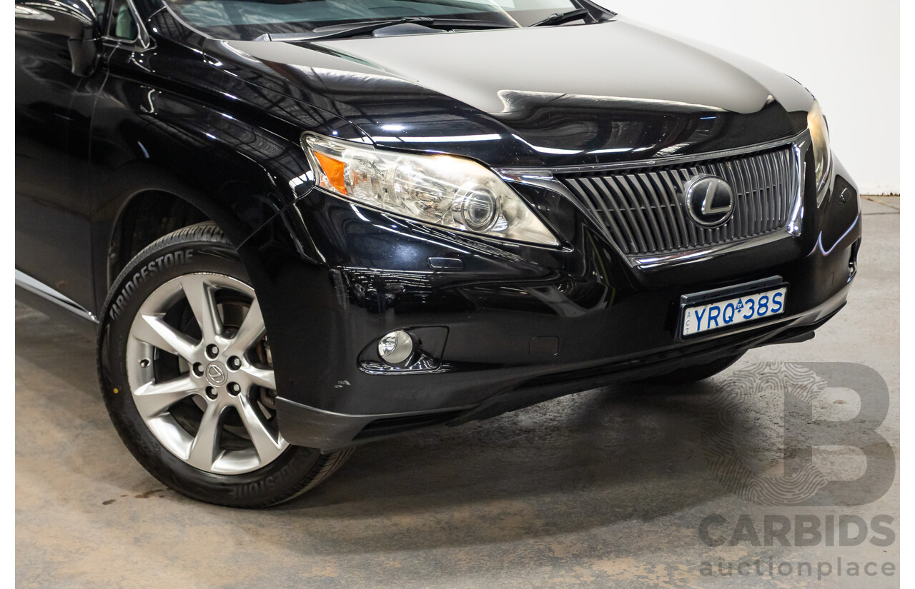 08/2010 Lexus RX350 Sports (AWD) GGL15R 4D Wagon Obsidian Black 3.5L