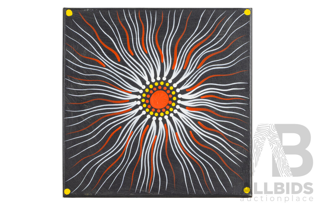 Linda Huddleston (20th Century, Indigenous-Australian, 1969-), Untitled, Original Acrylic on Canvas, 30H x 30W cm