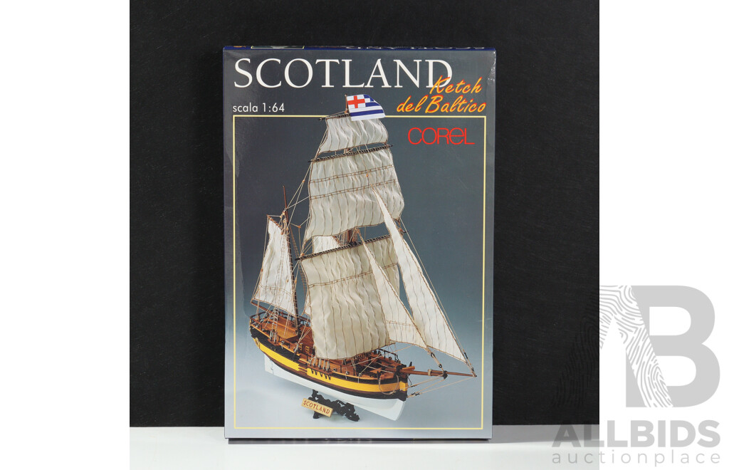 Wonderful Corel Scotland Ketch Del Baltico - Made in Italy - Reproduction Ship Model, Unopened in Original Box