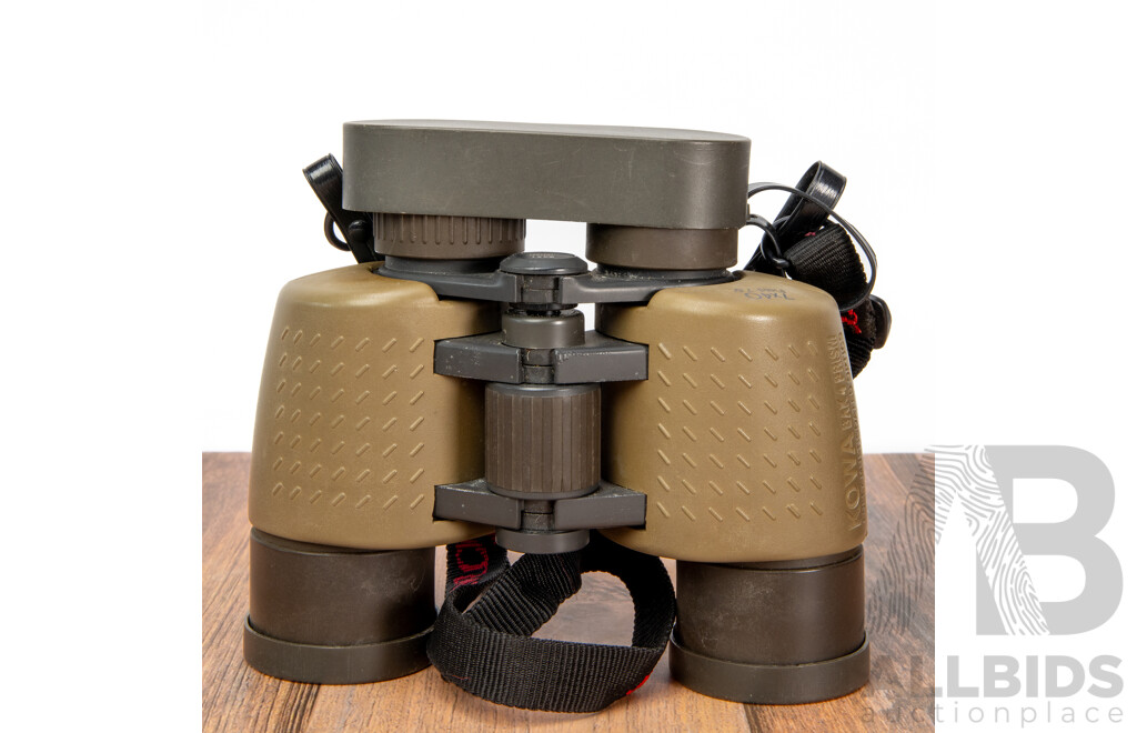 Trio of Binoculars Featuring Kowa 2231 in Fabric Case, Nikon Aculon A211 in Fabric Case & Vintage Bushnell Sportview Wide Angle Insta Focus in Plastic Case, (3)
