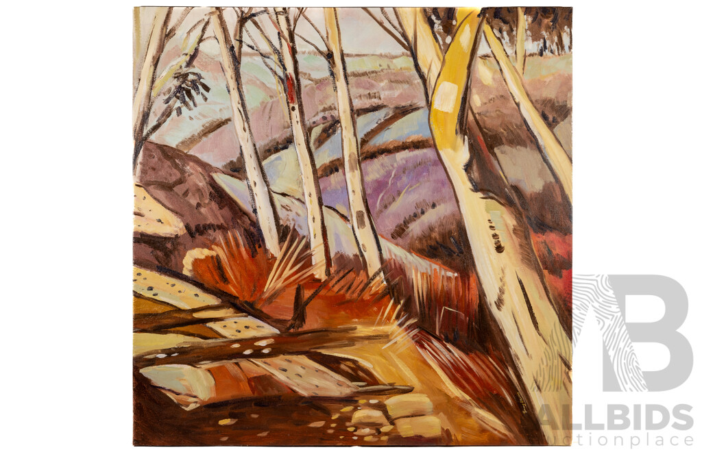 Tommy Stevens, (20th Century, Australian), Morning at the Ranges (2012), Wonderful Original Oil on Canvas, 97 x 97 cm