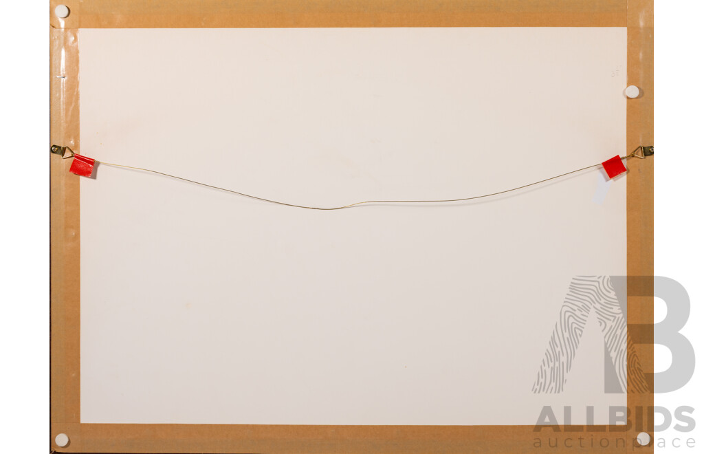 Isla Patterson, (20th Century, Australian), Cows Grazing by Still Waters, Beautiful Original Watercolour, 55 x 73 cm (frame)