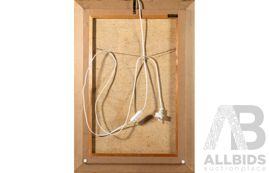 Gyan, (20th Century, Nepalese), Heading Home From Market, Wonderful Original Vintage Oil on Canvas Cloth, 87 x 61 cm (frame)