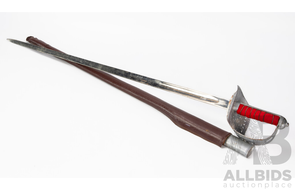 British Pattern Reproduction 1908 Cavalry Troopers Sword, Inscribed and Dated (1958), 101 cm (length)