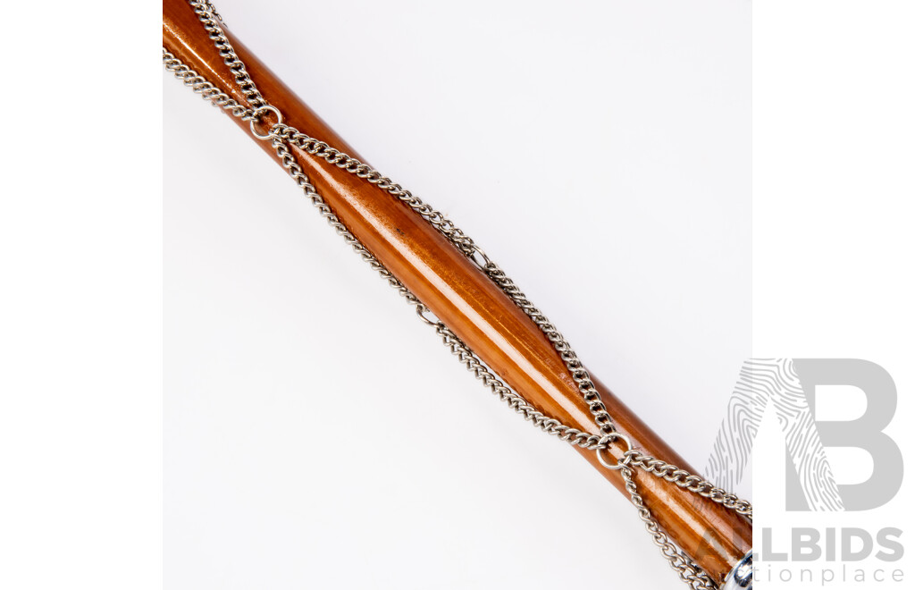 Wonderful Vintage Lion Crown Head Drum Major Mace Stave and Stick, 154 cm (length)