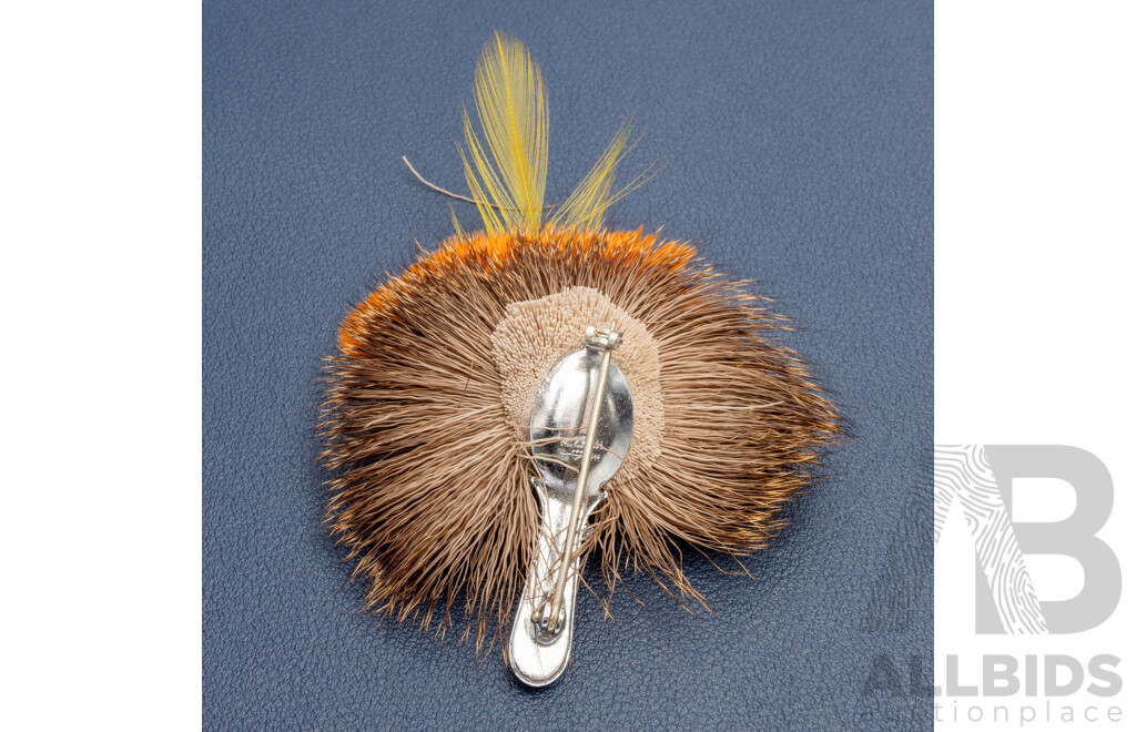 Silver Plated Base Metal Scottish Stag Plume Brooch