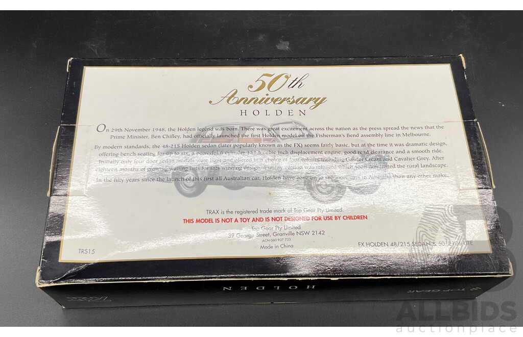 TRAX X TOPGEAR FRS15 50th Anniversary FX Holden  48/215 Sedan & 50/2106 Ute