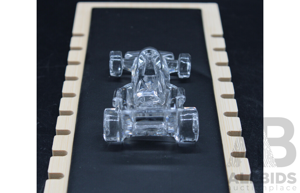 Ferrari F1 Race Car Crystal Glass Sculpture