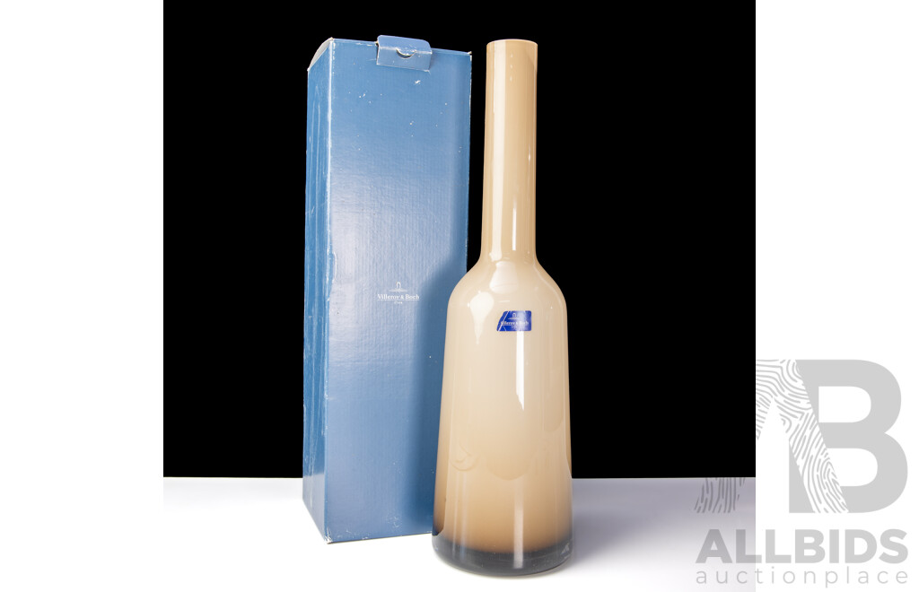 Villeroy & Boch Mettlach Sweet Caramel Glass Vase in Original Box