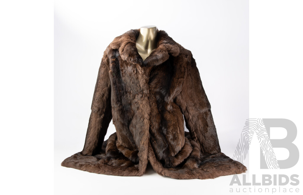 Vintage Thick Soft Fur Three Quarter Length Coat by Niki Hong Kong