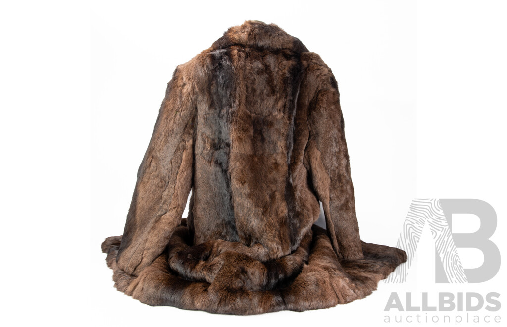 Vintage Thick Soft Fur Three Quarter Length Coat by Niki Hong Kong