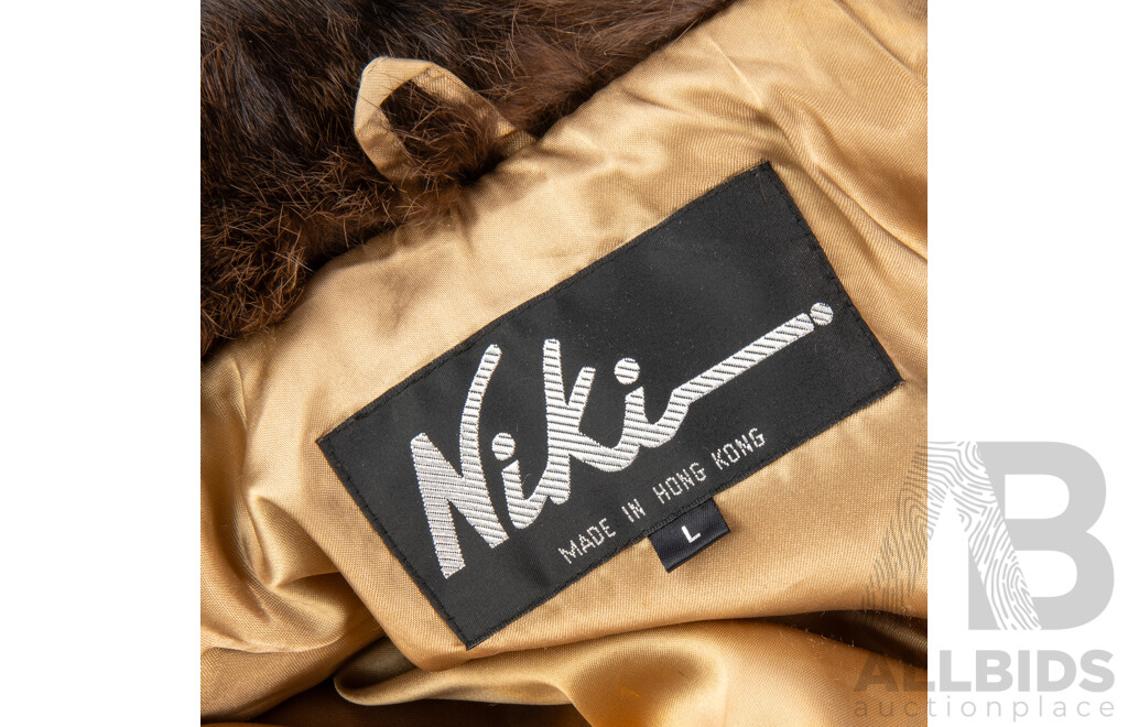 Vintage Thick Soft Fur Three Quarter Length Coat by Niki Hong Kong