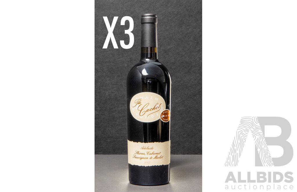 Chain Ponds the Cachet Shiraz Cabernet Sauvignon and Merlot Vintage 2007 - Lot of Three