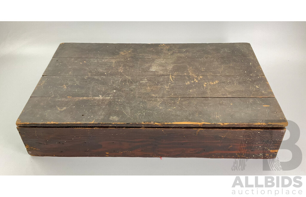 Vintage Meccano Set in Timber Box with Clockwork Motor, Instruction Manuals and More