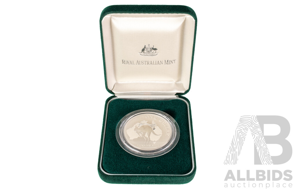 Australian 2000 RAM $1 Fine Silver Roo PROOF Coin, 1 Troy Ounce.
