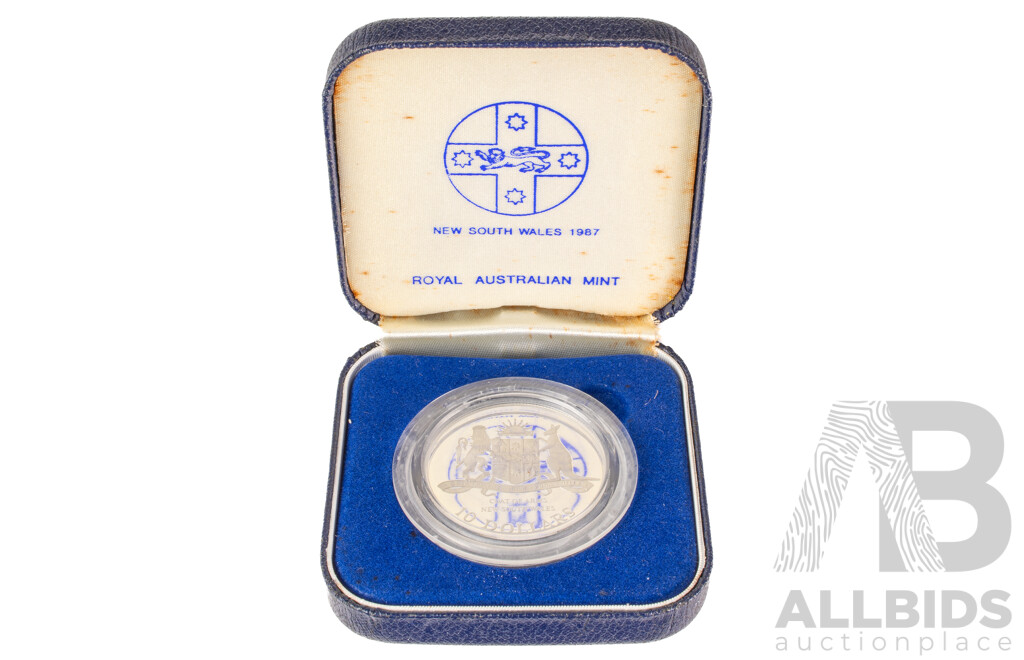 Australian 1987 $10 PROOF Coin, 20 Grams, State Series NSW.